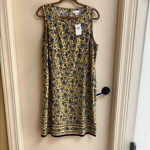 J. Jill Blue and Gold A-line Midi Dress